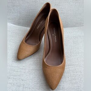 Donald J. Pliner BraveSP Tan Brown Calf Hair Heels Pumps Womens Size 6.5
